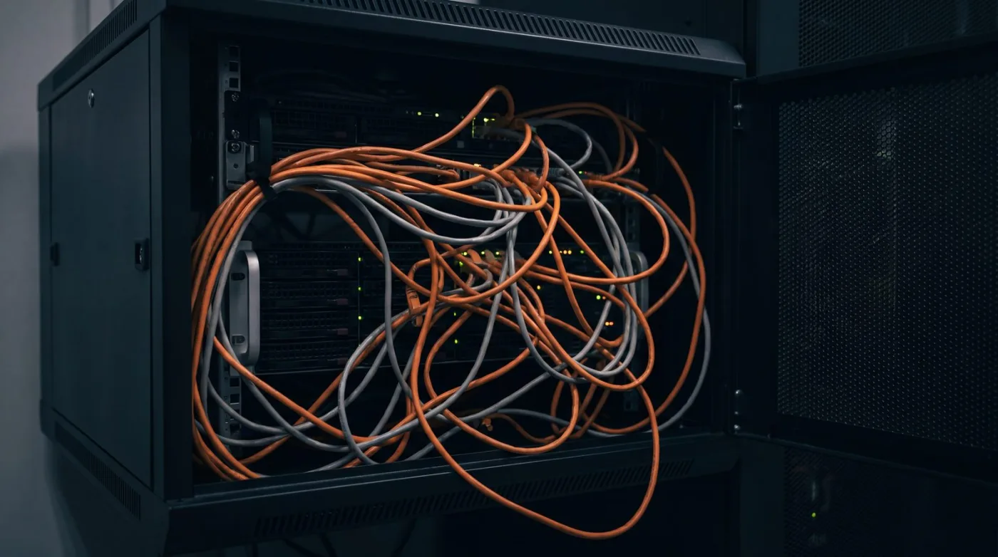 Reorganizácia kabeláže, data centrum pred